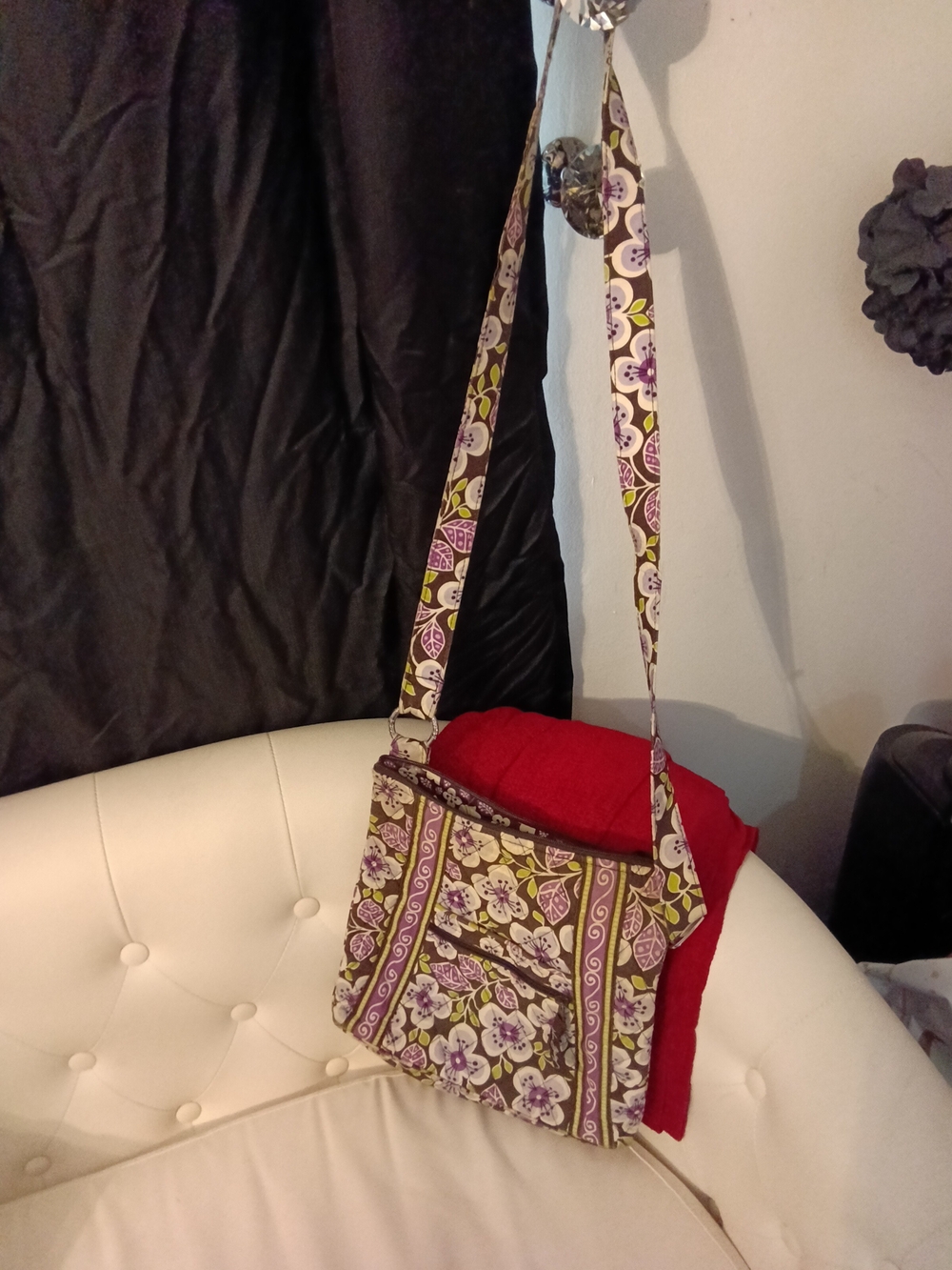 Vera Bradley "Plum Petals" Hipster Crossbody